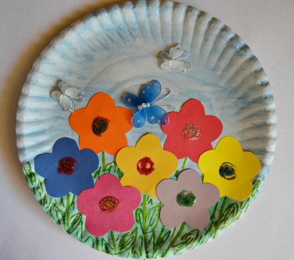 Цветы из одноразовых тарелок