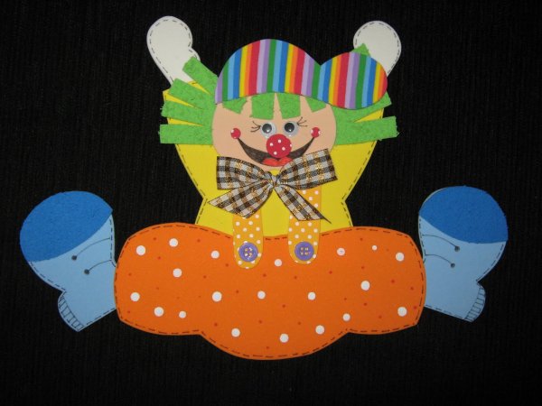 Поделка клоун из цветной бумаги