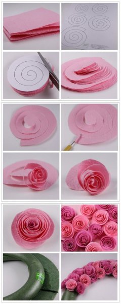 Розовки из цветной бумаги