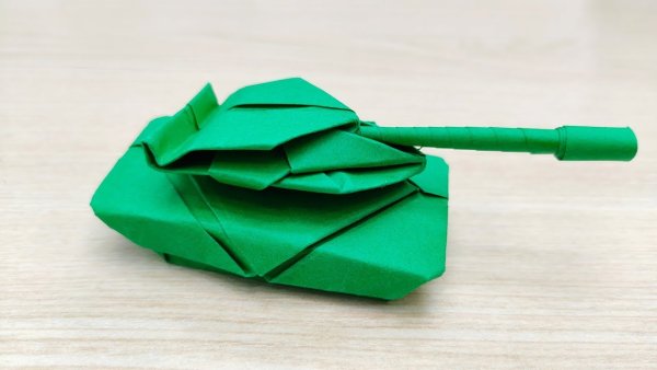 Оригами из бумаги танк т-34