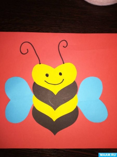 Аппликация Пчелка из бумаги