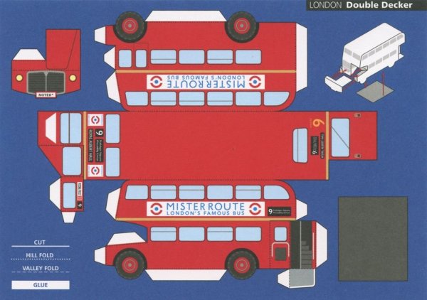 Двухэтажный автобус из бумаги
