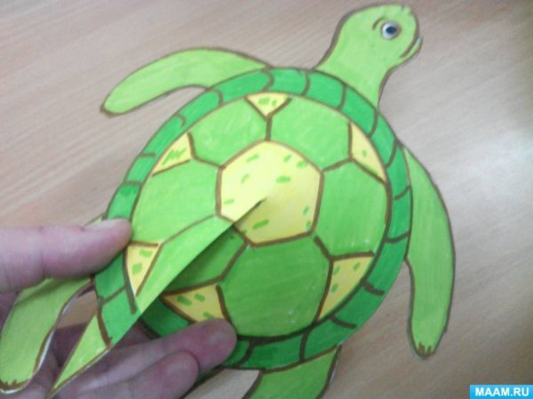 Черепаха аппликация для детей
