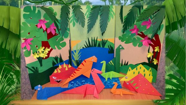 Оригами динозавры