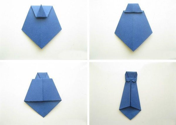 Галстук оригами из бумаги