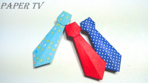 Объемный галстук из бумаги
