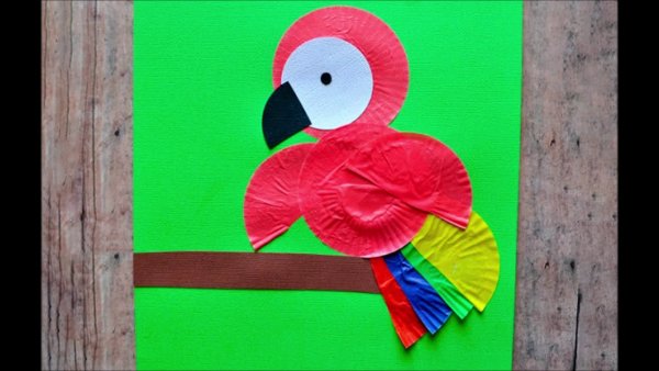 Поделки из цветной бумаги попугай