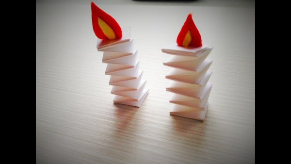Поделка свечка из бумаги