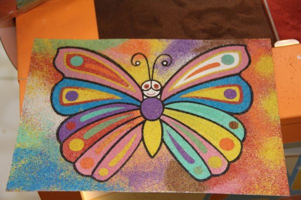 Картины из цветного песка для детей