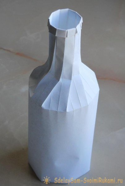 Бутылка из бумаги оригами