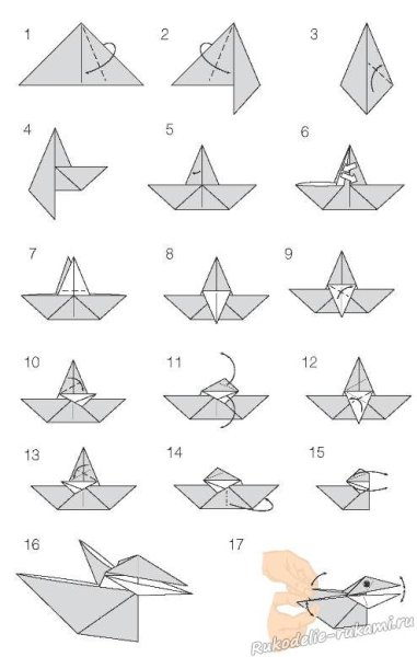 Каркающая ворона оригами