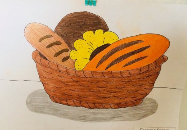 Рисование в старшей группе хлеб в корзинке