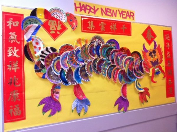 Украшение класса в стиле китайского нового года