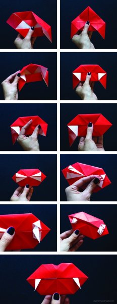 Губы из оригами