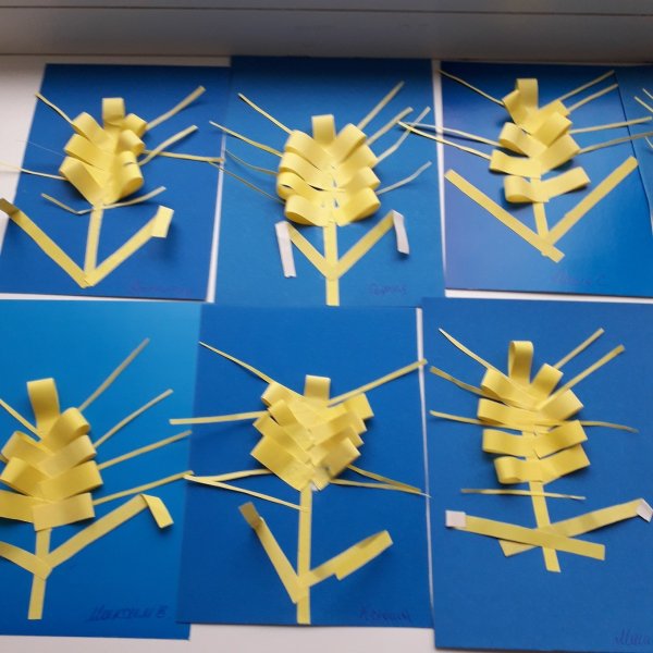 Оригами колосок в подготовительной группе