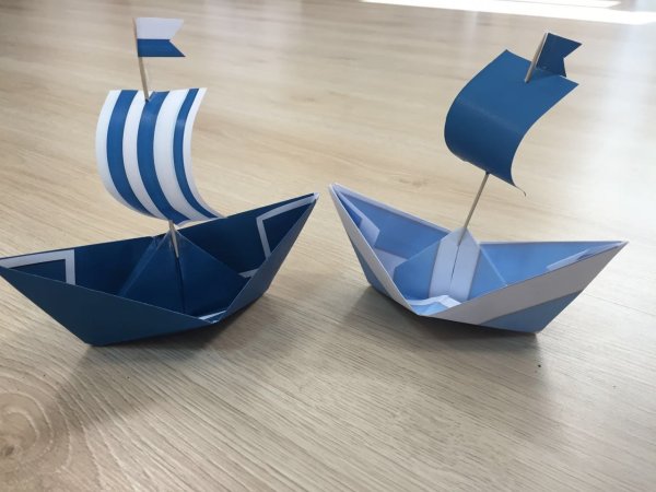 Оригами кораблик Джонка