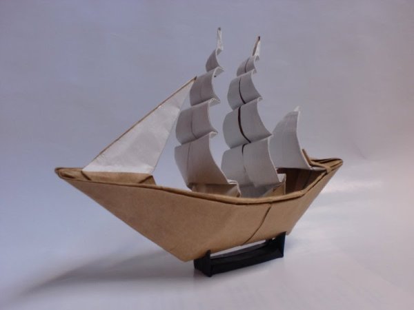Оригами Фрегат кораблик