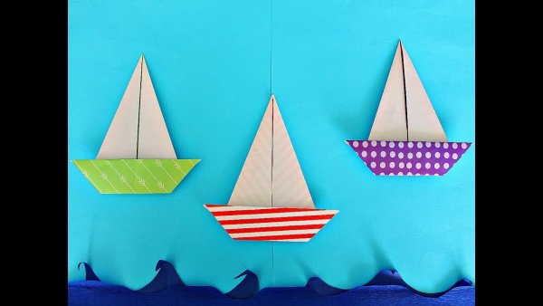Оригами для детей 4-5 кораблик