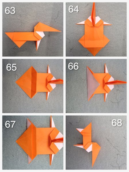 Корги из бумаги оригами