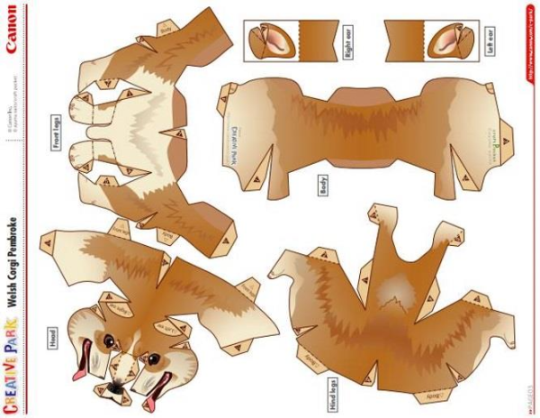 Бумажные модели животных для склеивания
