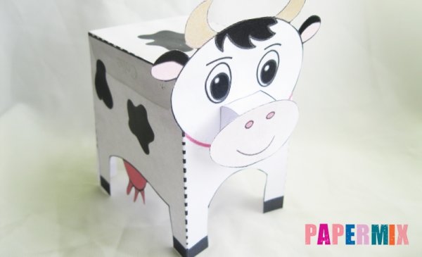 Корова из картона
