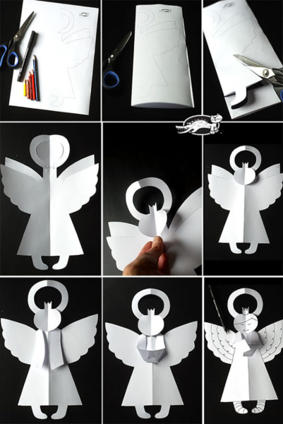 Поделка ангел из бумаги