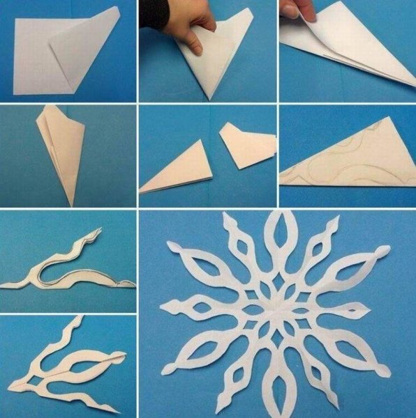 Как сделать снежинку из бумаги из а4
