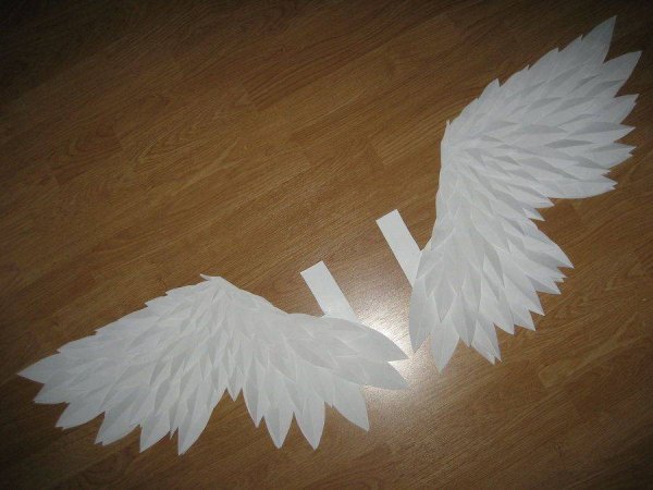 Крылышки для ангела из бумаги