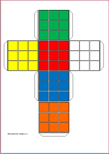 Развертка кубика Рубика 2 на 2