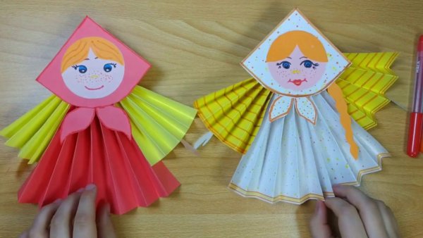 Поделки кукла из цветной бумаги