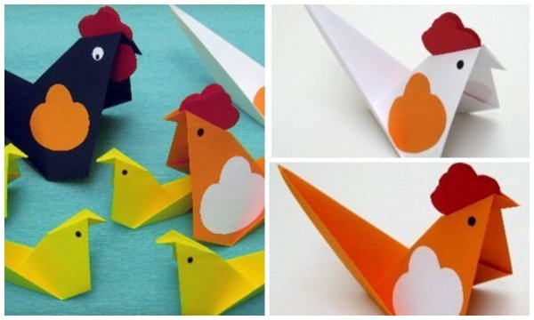 Курочки поделка оригами