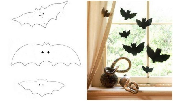 Летучая мышь из бумаги на Хэллоуин