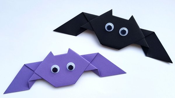 Оригами летучая мышь