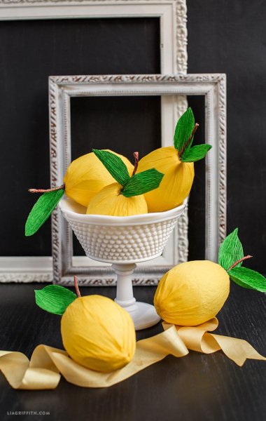 Лимон из папье маше