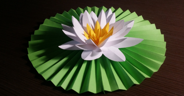 Оригами из бумаги цветок кувшинка