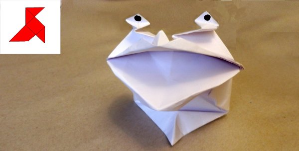 Оригами рот лягушки из бумаги