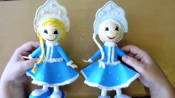 Куклы Снегурочка из фоамирана мастер класс