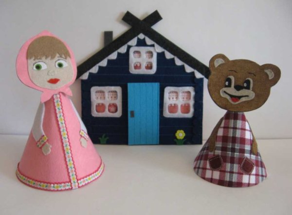 Кукольный бумажный театр сказка Маша и медведь