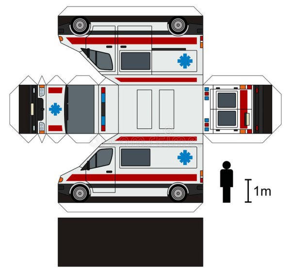 Бумажная модель скорой помощи