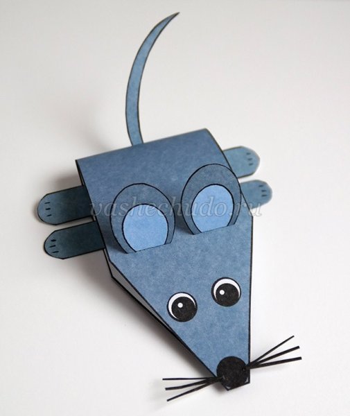 Поделка мышонок из бумаги