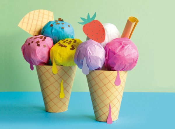 Поделки мороженое из цветной бумаги