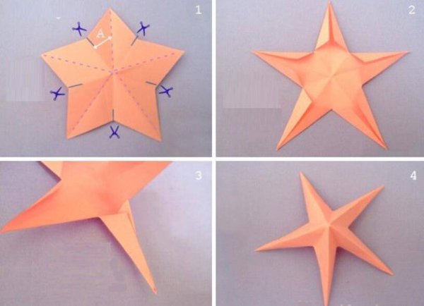 Как сложить звездочку из бумаги объемную