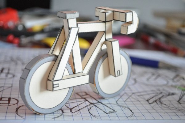 Модель велосипеда из бумаги