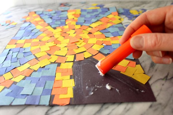 Мозаика из цветной бумаги для детей