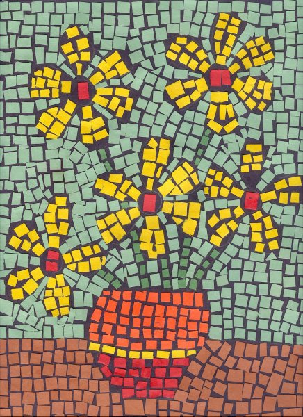 Мозайка из цветной йбумагаи