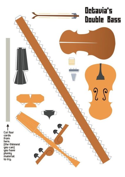Макеты музыкальных инструментов для вырезания