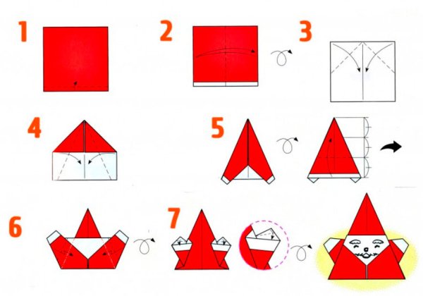 Елочная игрушка оригами схема