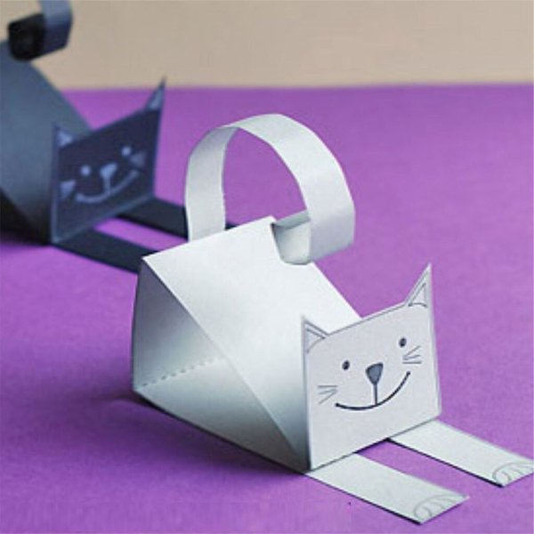 Поделка из бумаги котик для детей