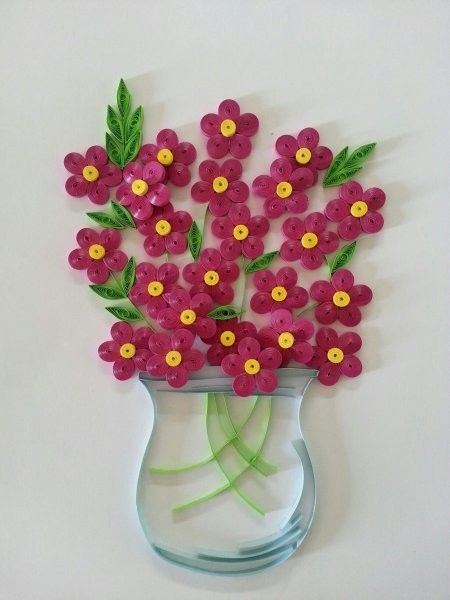 Квиллинг ваза с цветами