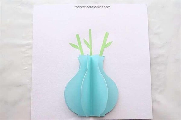Объемная аппликация ваза с цветами